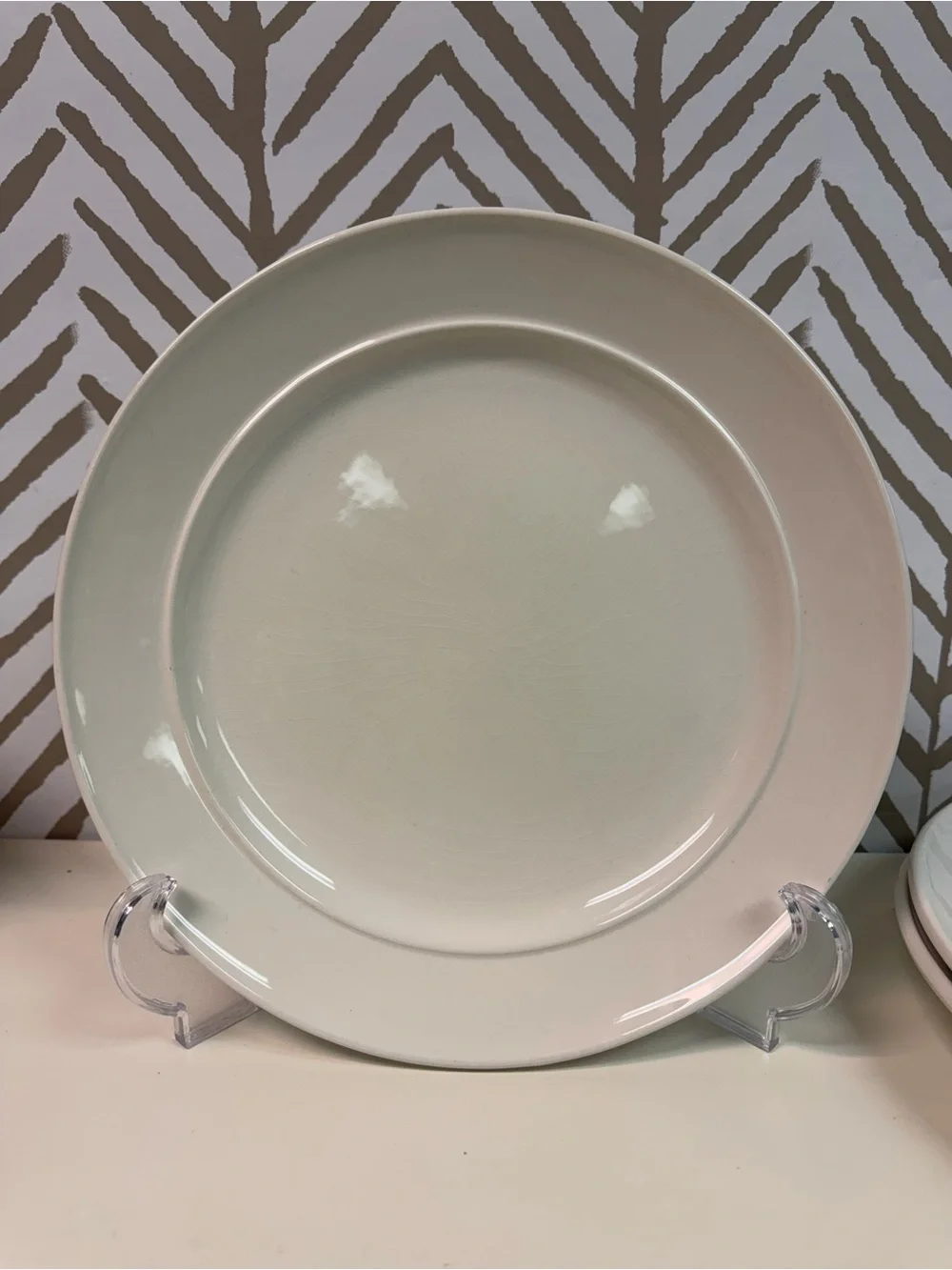Williams Sonoma Large White Rimmed Dinner Plates Set of 3